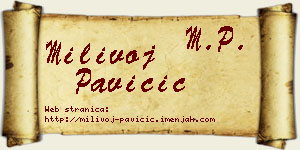 Milivoj Pavičić vizit kartica